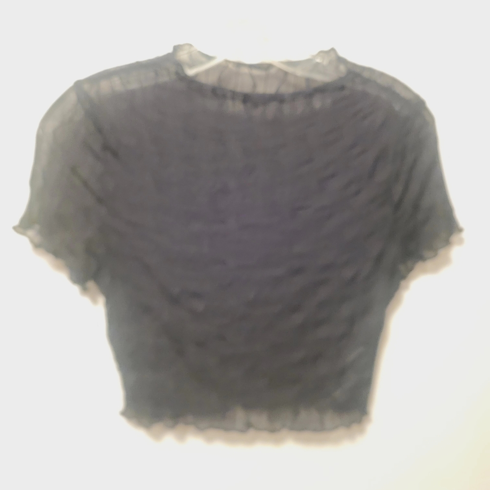 Elegant Black Sheer Women's Top